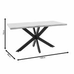 Tabela Gilman MDF në sonoma-ngjyra e zezë 150x90x75cm - Image 6