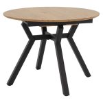 Tryezë e zgjeruar Frances  MDF në sonoma-ngjyrë të zezë 100-140x100x75cm - Image 2