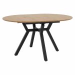 Tryezë e zgjeruar Frances  MDF në sonoma-ngjyrë të zezë 100-140x100x75cm