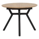 Tryezë e zgjeruar Frances  MDF në sonoma-ngjyrë të zezë 100-140x100x75cm - Image 4