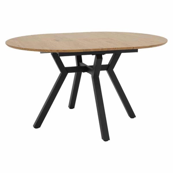 Tryezë e zgjeruar Frances  MDF në sonoma-ngjyrë të zezë 100-140x100x75cm