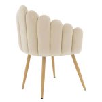 Armchair Briella  metal natyrore këmbë-kadife në ngjyrë ecru - Image 2