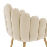 Armchair Briella  metal natyrore këmbë-kadife në ngjyrë ecru - Image 6