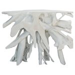 Konsolë Lyle, punuar me dorë, dru masiv i bardhë 100x38x80cm - Image 3