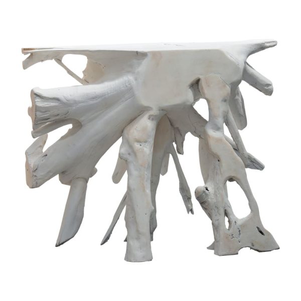 Konsolë Lyle, punuar me dorë, dru masiv i bardhë 100x38x80cm