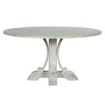 Premtim  tryezë druri të ngurta mango bardhë antike D150x77cm - Image 2