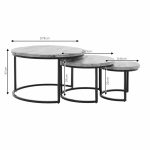 Tavolinat e kafesë Tetor Pakoworld set i 3 mango druri të ngurta 3εκ arrë e zezë - Image 5