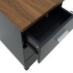 Komodinë me rrota Oscar, 3 sirtarë, arre-antracit 40x48x63cm - Image 6