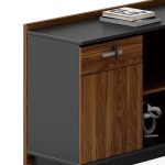 Tavolinë zyre Oscar, kënd i majtë, ngjyrë arrë-antracit 200x180x76cm - Image 5