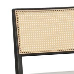 Winslow  karrige rubberwood black-pvc rattan matiral-grey pëlhurë - Image 2