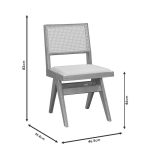 Winslow  karrige rubberwood black-pvc rattan matiral-grey pëlhurë - Image 4