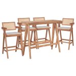 Set ngrënieje Winslow Ι  set 5pieces rubberwood light walnut 120x45x100cm
