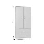 Gardërobë Zelia  me 2 dyer dhe sirtarë me ngjyrë të bardhë 79x42x180cm - Image 5