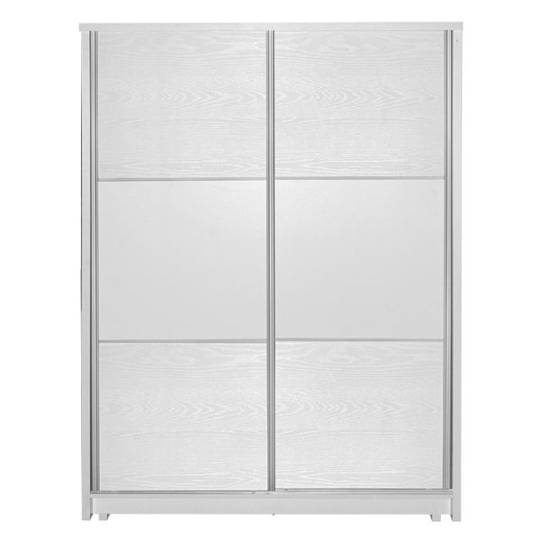 Gardërobë me dyer 2 rrëshqitëse Chase  në ngjyrë të bardhë 152.5x56.5x185cm