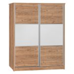 Gardërobë me 2 dyer rrëshqitëse Chase  në ngjyrë natyrore 152.5x56.5x185cm