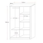 Gardërobë me 2 dyer rrëshqitëse Griffin  në ngjyrë natyrore 121x56.5x180.5cm - Image 4