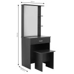 Tavolinë zhveshjeje me pasqyrë Zelia  me ngjyrë të bardhë 60x40.5x151cm - Image 6