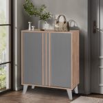 Kabineti i këpucëve Milana natyrore mo-anthracite 74x38x95cm - Image 3