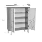 Dollapi i këpucëve Kumen  melamine në hije mermeri lisi 74x38x95cm - Image 4