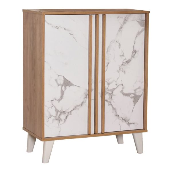 Dollapi i këpucëve Kumen melamine në hije mermeri lisi 74x38x95cm