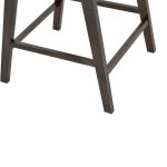Stol bar Siera lëkurë artificiale e zezë - këmbë arrë druri gome 45x58x95cm - Image 7
