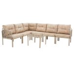 Set lounge 3pcs Intricate  PP cappucino ngjyra -beige jastëk antik