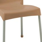 Karrige e punuar  PP ngjyrë kapuçino - këmbë alumini - Image 3