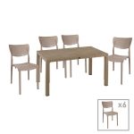 Set ngrënieje Explore-Ignite  set 7pieces PP cappuccino150x90x73.5cm