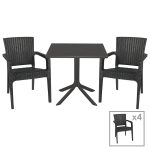 Set ngrënieje Groovy-Halcyon komplet 5 copë gri e errët 80x80x74,5cm