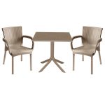 Set ngrënieje Groovy-Festive set  3 copë PP kapuçino 80x80x74,5cm