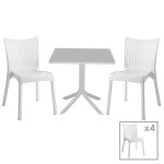 Set ngrënieje Groovy-Confident  set 5pieces PP bardhë 80x80x74,5cm