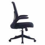 Karrige zyre Enrich, me stof rrjetë në ngjyrë të zezë - Image 4