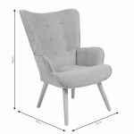 Armchair Fluffy  pëlhurë anthracite-natyrore 75x69x96cm - Image 7