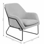 Armchair Indelible  pëlhurë gri-e zezë 76x67x81cm - Image 7