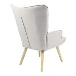 Karrige Fluffy, stof gri i lehtë me këmbë natyrale 75x69x96cm - Image 2