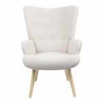 Karrige Fluffy, stof gri i lehtë me këmbë natyrale 75x69x96cm - Image 3