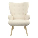 Armchair Fluffy  pëlhurë pëlhurë krem-natyrore 75x69x96cm - Image 3