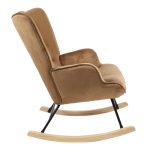 Fotele lëkundëse Georgia, stof kadife ngjyrë taupe-natyrale 75x71x95cm - Image 4