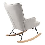 Karrige lëkundëse Georgia, me stof ngjyrë gri e lehtë, 75x71x95cm - Image 2