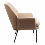 Fotele Kieran, stof ngjyrë kafe me këmbë të zeza, 67x89x86cm - Image 4