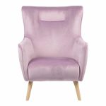 Karrige Insicive, stof kadife ngjyrë molle me këmbë natyrale 72x89x105cm - Image 3