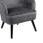 Armchair Byfon  anthracite kadife dhe këmba e drurit të gomës në hije të zezë 76x83x117cm - Image 6