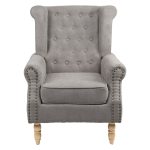 Piore  armchair pëlhurë gri dhe natyrore gome këmbë 77x80x106cm - Image 4