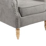 Piore  armchair pëlhurë gri dhe natyrore gome këmbë 77x80x106cm - Image 6