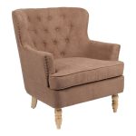 Armchair Keisi  pëlhurë kafe-natyrore këmbë druri 81.5x84x92.5cm
