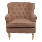 Armchair Keisi  pëlhurë kafe-natyrore këmbë druri 81.5x84x92.5cm - Image 4