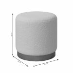 Stool Dash  boucle krem-artë D35x35cm - Image 3