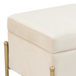 Stool-trunk Panton  kadife krem-artë 40x40x36,5cm - Image 4