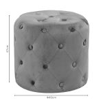 Tabure Seval, kadife gri e errët D49x47cm - Image 3