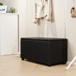 Tabure Corben, PU ngjyrë e zezë 80x43x45cm - Image 2